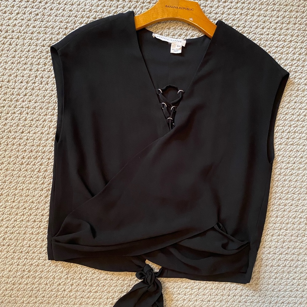 Melissa Nepton cropped black top